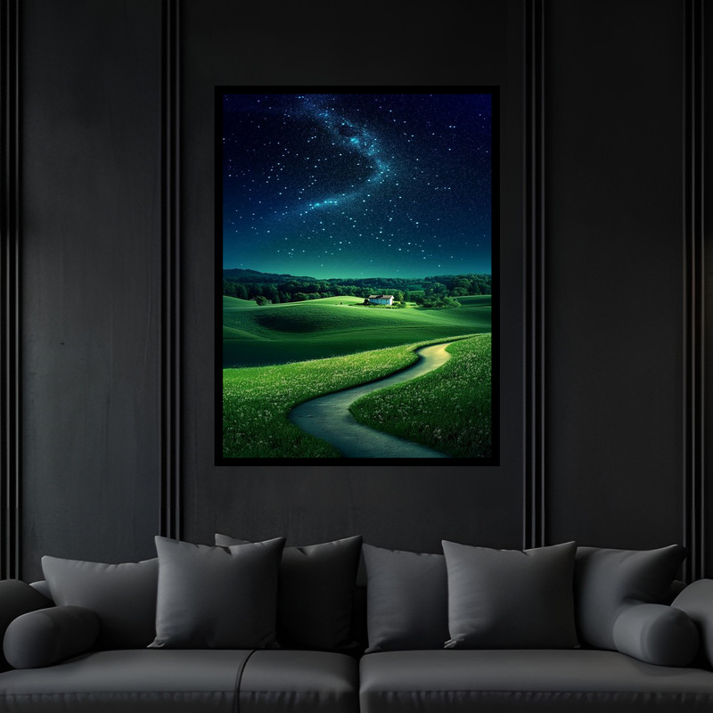 تابلو بکلیت طرح منظره هنری طبیعت مدل B-bu6352 فریم مشکی