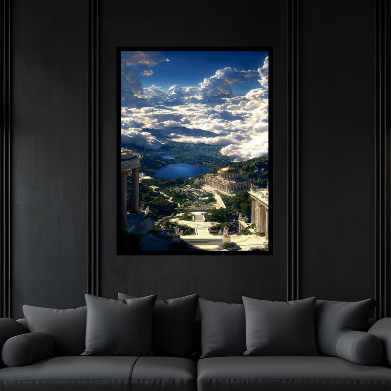 تابلو بکلیت طرح دکوراتیو شهری باستانی تاریخی نوستالژی کلاسیک مدل B-bu6499 فریم مشکی