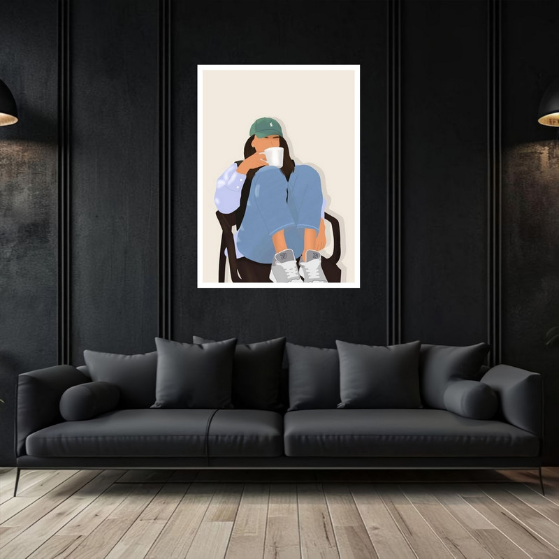 تابلو بکلیت طرح مدرن ژستیک دخترانه مدل W-bu5500 فریم سفید