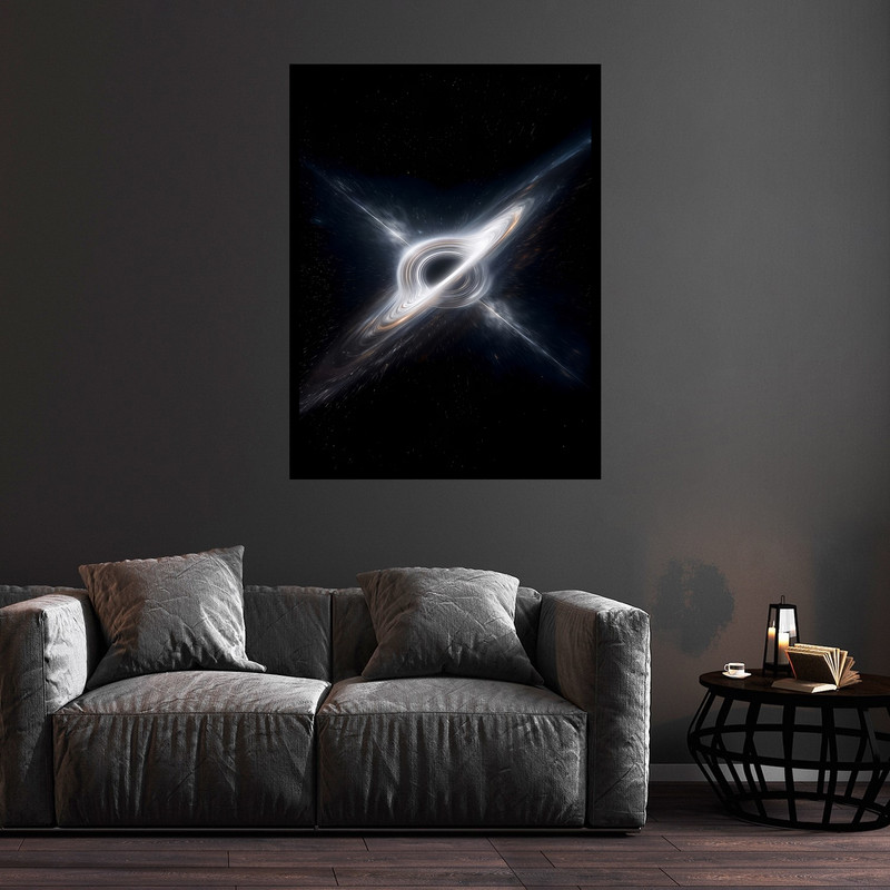 تابلو بکلیت طرح دکوری فضا و کهکشان سیاره زحل مدل B-bu5703 فریم مشکی