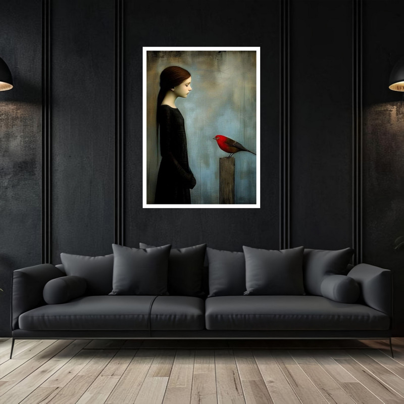 تابلو بکلیت طرح دکوراتیو هنری مدل W-bu5472 فریم سفید