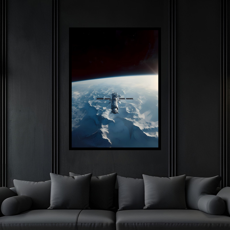 تابلو بکلیت طرح دکوری فضا و کهکشان مدل B-bu6921 فریم مشکی