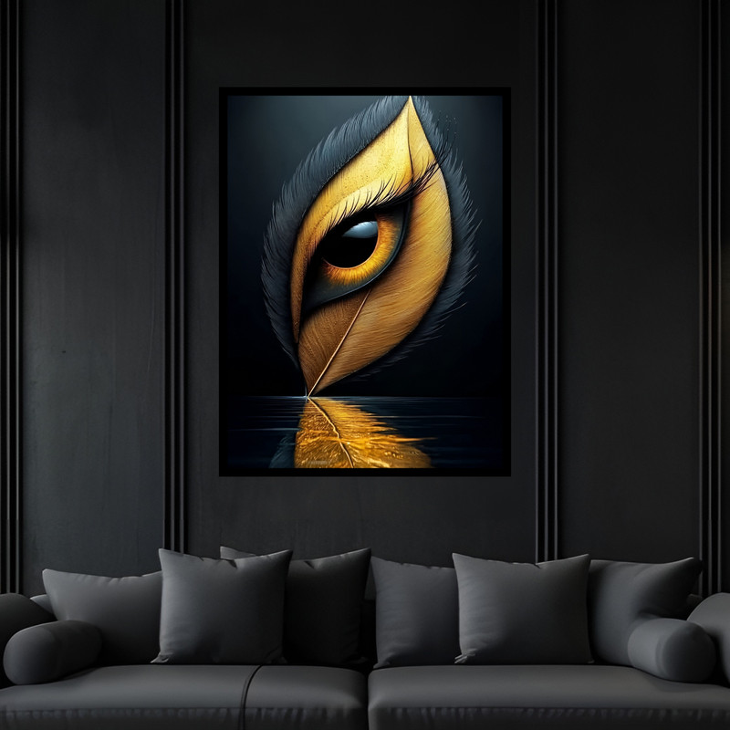 تابلو بکلیت طرح دکوراتیو مدرن مدل B-bu7256 فریم مشکی