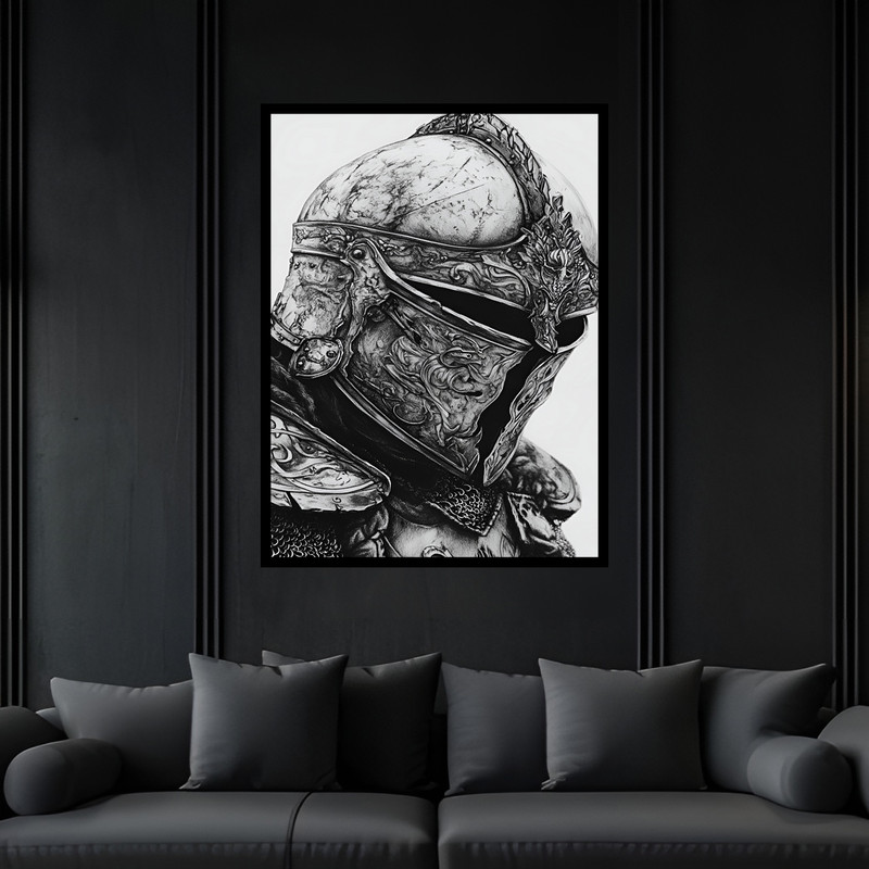 تابلو بکلیت طرح گلادیاتور جنگجو یونان و روم باستان مدل B-bu7360 فریم مشکی