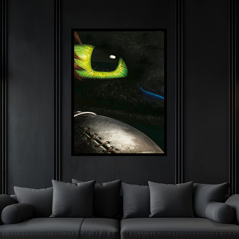 تابلو بکلیت طرح دکوری کارتونی انیمیشن اژدها سواران مدل B-bu6495 فریم مشکی