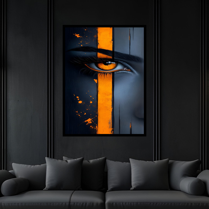 تابلو بکلیت طرح دکوراتیو مدرن ژستیک چهره دخترانه مدل B-bu7354 فریم مشکی