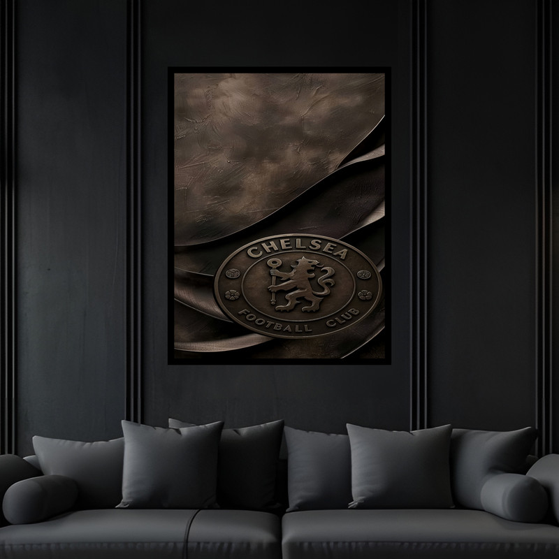 تابلو بکلیت طرح ورزشی باشگاه فوتبال چلسی مدل B-bu7317 فریم مشکی