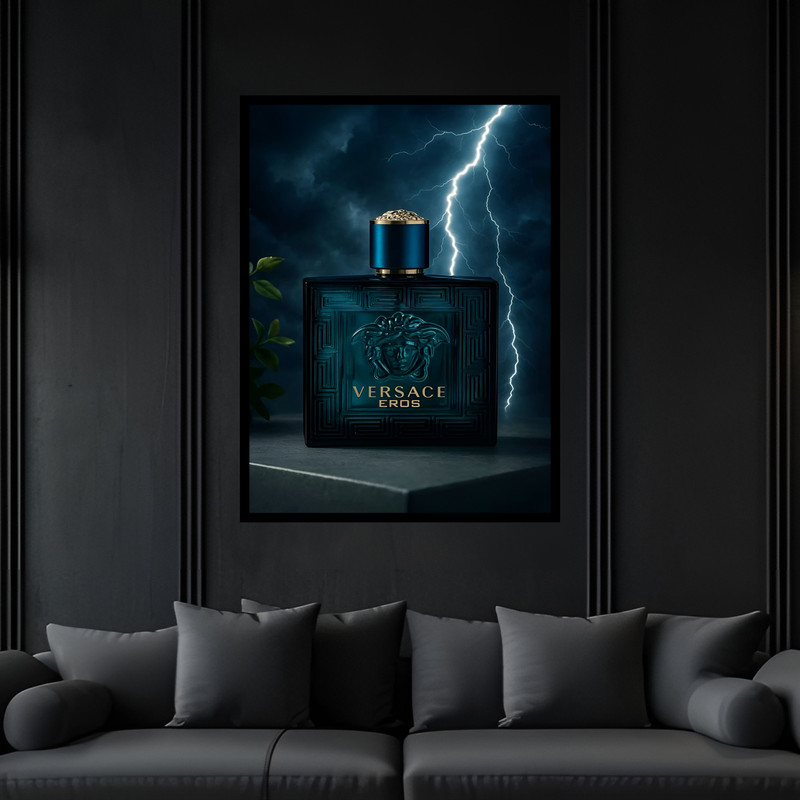 تابلو بکلیت طرح دکوراتیو مدرن ادکلن و عطر مدل B-bu7283 فریم مشکی