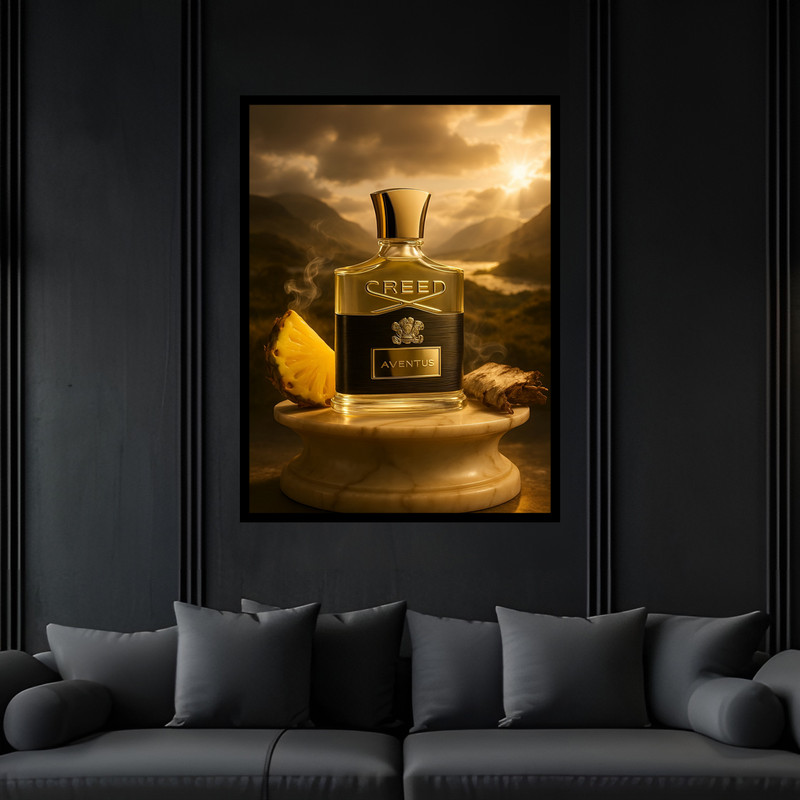تابلو بکلیت طرح دکوراتیو لوکس مدرن ادکلن و عطر مدل B-bu7253 فریم مشکی