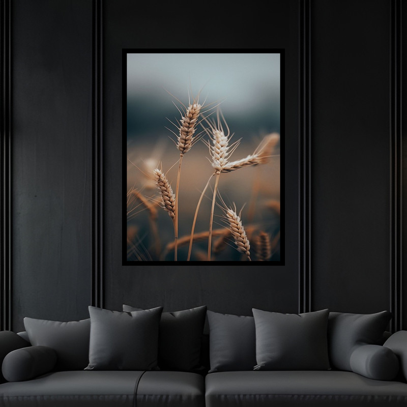تابلو بکلیت طرح هنری دکوری کشاورزی و کاشت گندم مدل B-bu6058 فریم مشکی