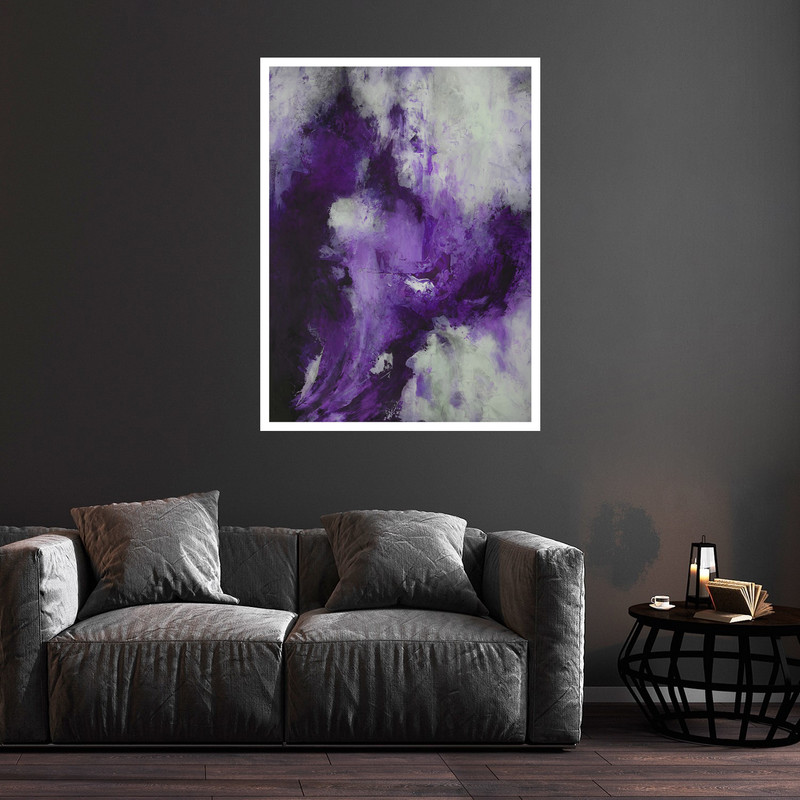 تابلو بکلیت طرح هنری مدرن نقاشی دکوری کهکشانی  مدل W-bu5830 فریم سفید