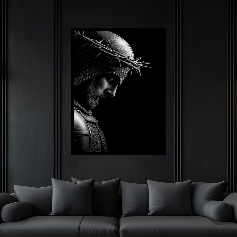 تابلو بکلیت طرح جنگوجو یونان و روم باستان مدل B-bu7392 فریم مشکی