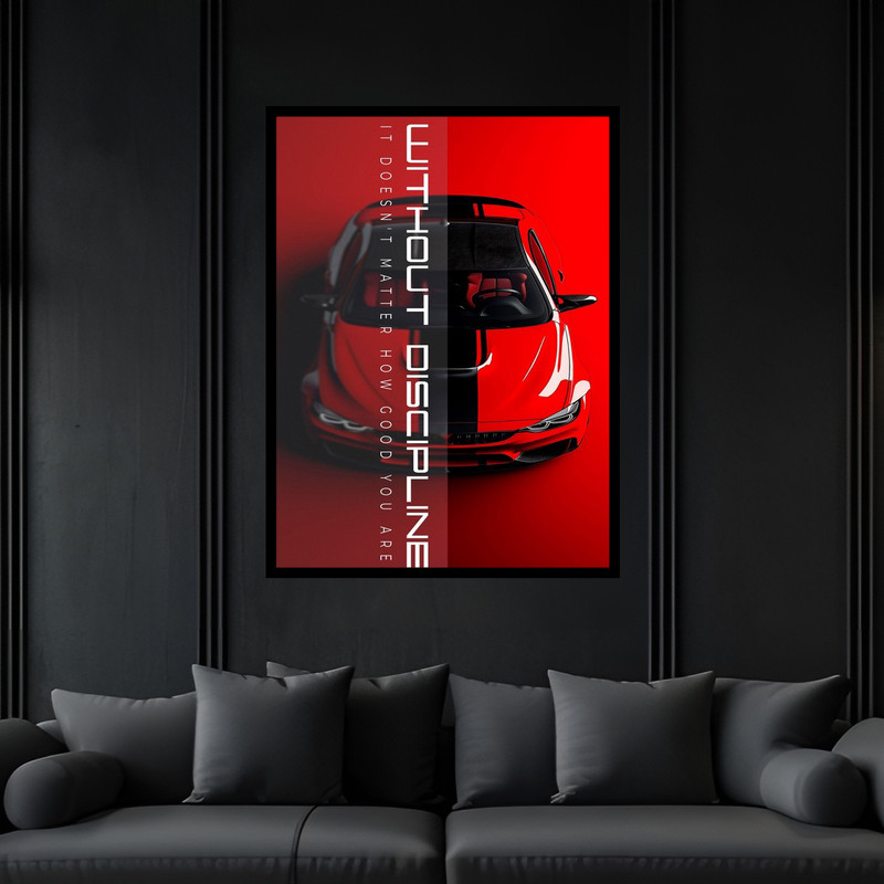 تابلو بکلیت طرح دکوری مدرن خودرو و ماشین مسابقه  مدل B-bu6344 فریم مشکی