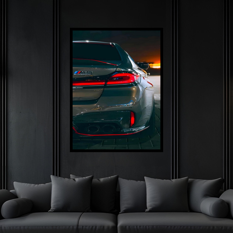 تابلو بکلیت طرح مدرن خوردو و ماشین مسابقه بی ام و BMW مدل B-bu6530 فریم مشکی