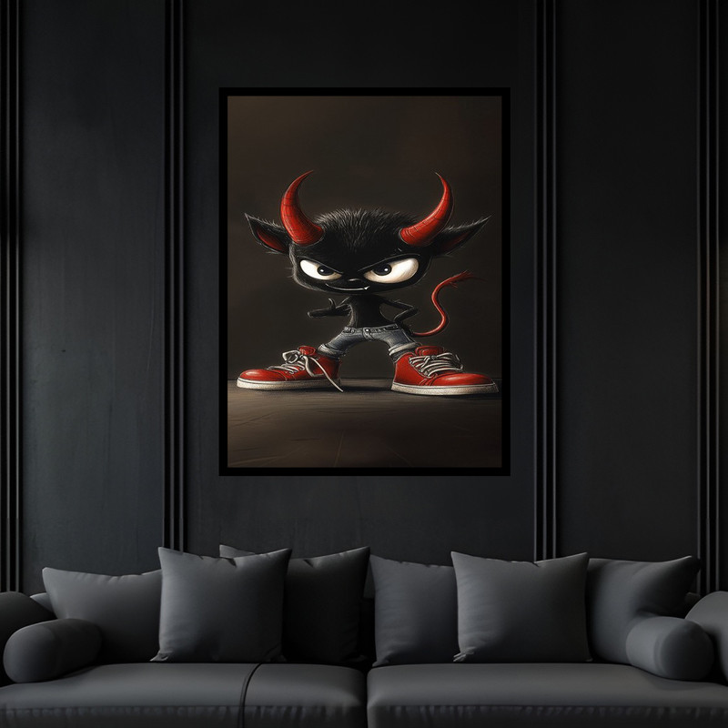 تابلو بکلیت طرح دکوراتیو فانتزی مدرن شخصیت انیمیشن و کارتون مدل B-bu6288 فریم مشکی