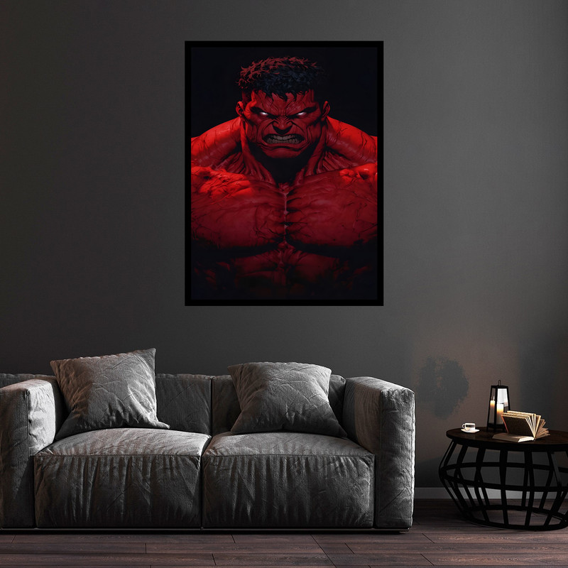 تابلو بکلیت طرح شخصیت سینمایی و سریالی هالک مدل B-bu5697 فریم مشکی