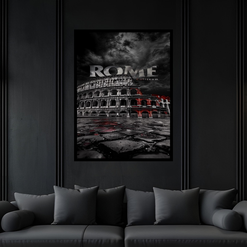 تابلو بکلیت طرح بنای تاریخی کشور رم ایتالیا مدل B-bu6847 فریم مشکی
