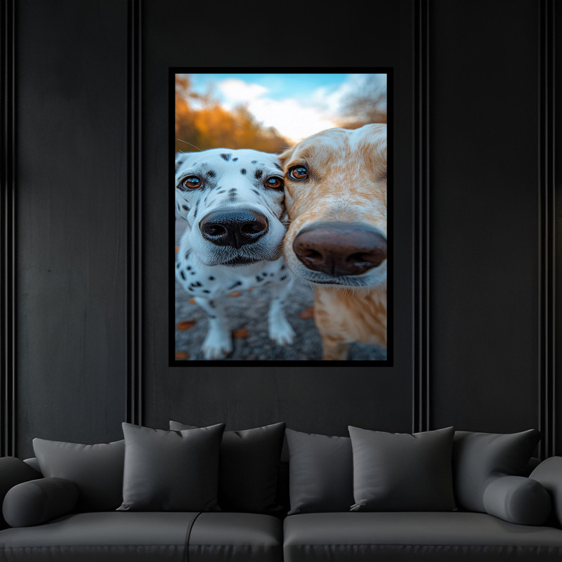تابلو بکلیت طرح مدرن دکوری فانتزی سگ مدل B-bu6199 فریم مشکی