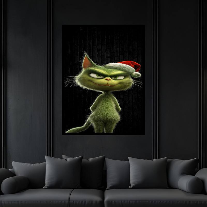 تابلو بکلیت طرح مدرن فانتزی شخصیت انیمیشن حیوانات گربه مدل B-bu6193 فریم مشکی