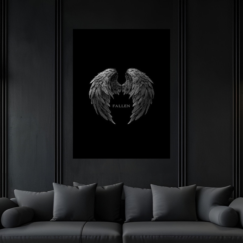 تابلو بکلیت طرح هنری دکوری دکوراتیو مدرن و پر پرواز و سقوط مدل B-bu6134 فریم مشکی