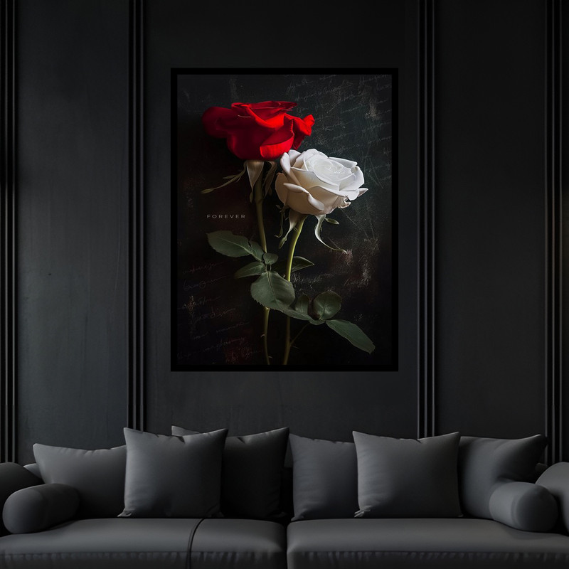 تابلو بکلیت طرح هنری دکوری و دکوراتیو شاخه گل مدل B-bu5975 فریم مشکی