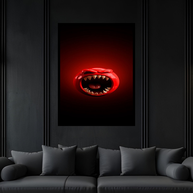 تابلو بکلیت طرح دکوری شکلک ایموجی خشمگین عصبانی داد و فریاد مدل B-bu6146 فریم مشکی