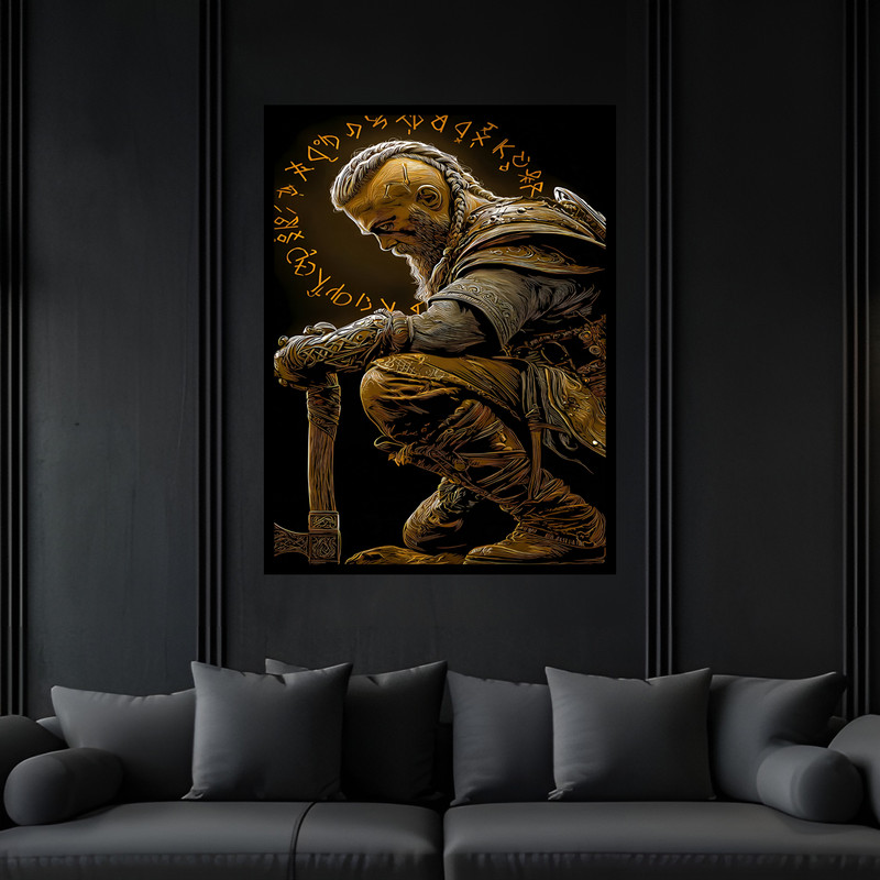 تابلو بکلیت طرح بازیگر سینما سریال رگنار وایکینگ ها مدل B-bu7404 فریم مشکی