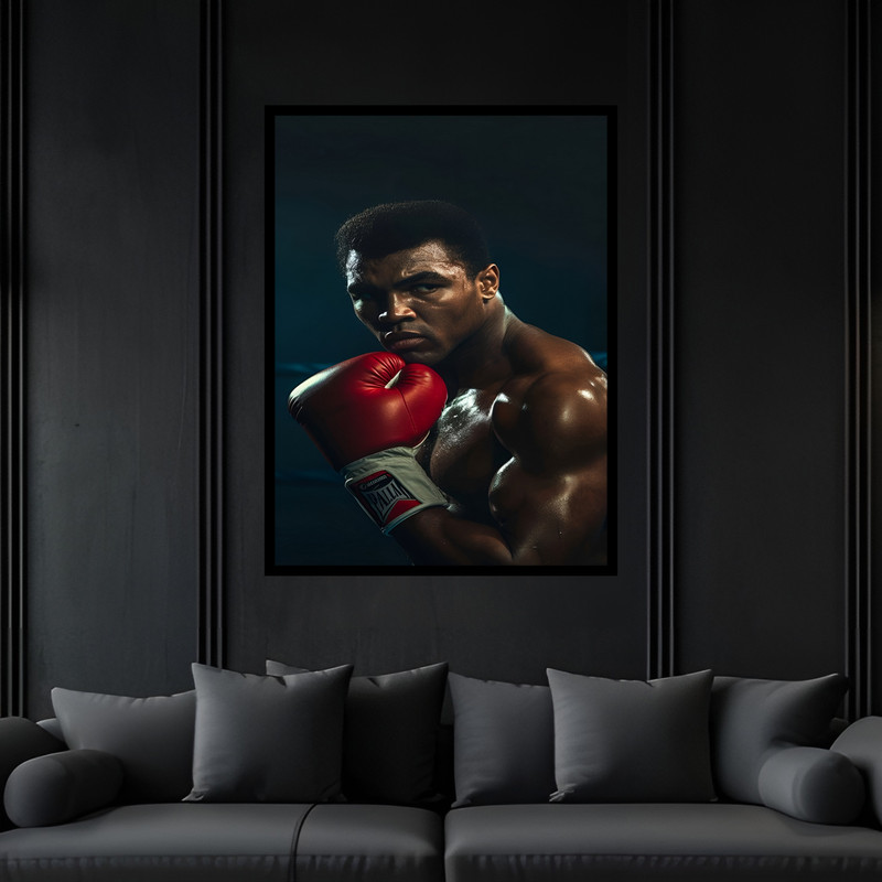 تابلو بکلیت طرح ورزشی بوکس مدل B-bu7611 فریم مشکی