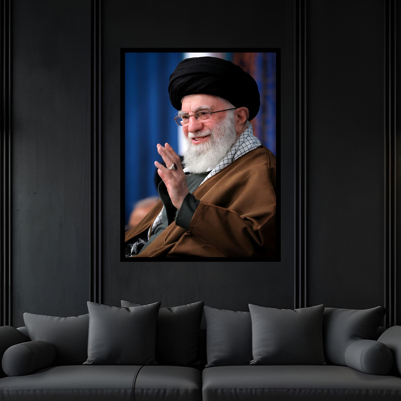 تابلو بکلیت طرح رهبر سید علی خامنه ای مدل B-bu7544 فریم مشکی