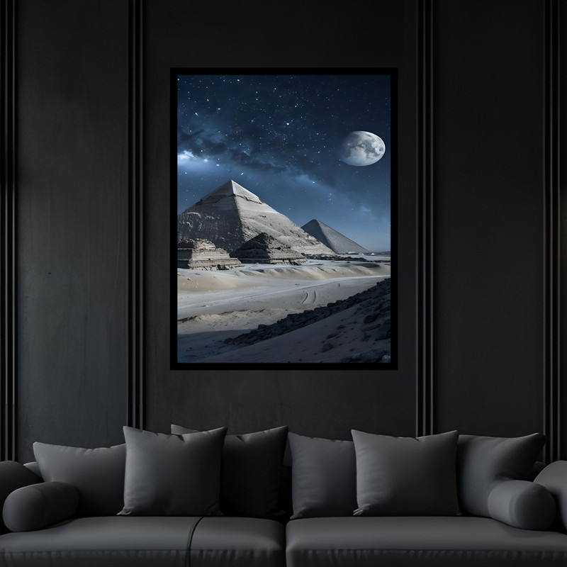 تابلو بکلیت طرح دکوری  باستانی تاریخی اهرام مصر مدل B-bu7185 فریم مشکی