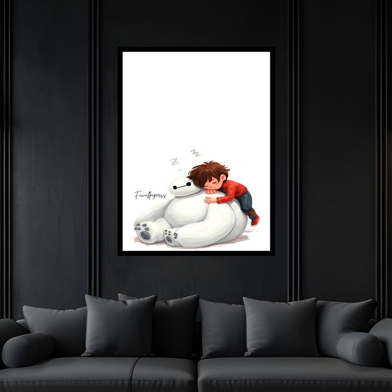 تابلو بکلیت طرح فانتزی انیمیشن کارتونی مدل B-bu7125 فریم مشکی