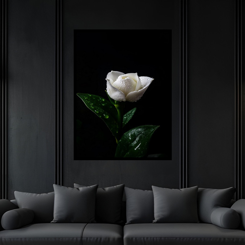 تابلو بکلیت طرح دکوراتیو هنری شاخه گل مدل B-bu6251 فریم مشکی