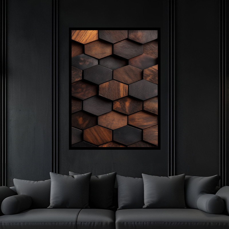 تابلو بکلیت طرح دکوراتیو کلاسیک معماری مدرن مدل B-bu6252 فریم مشکی