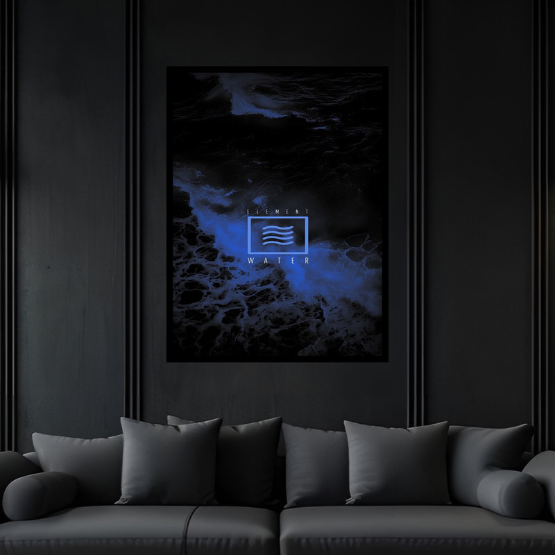 تابلو بکلیت طرح علامت راهنما دستگاه خانگی آب مدل B-bu6074 فریم مشکی