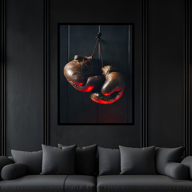 تابلو بکلیت طرح ورزشی بوکس مدل B-bu7205 فریم مشکی