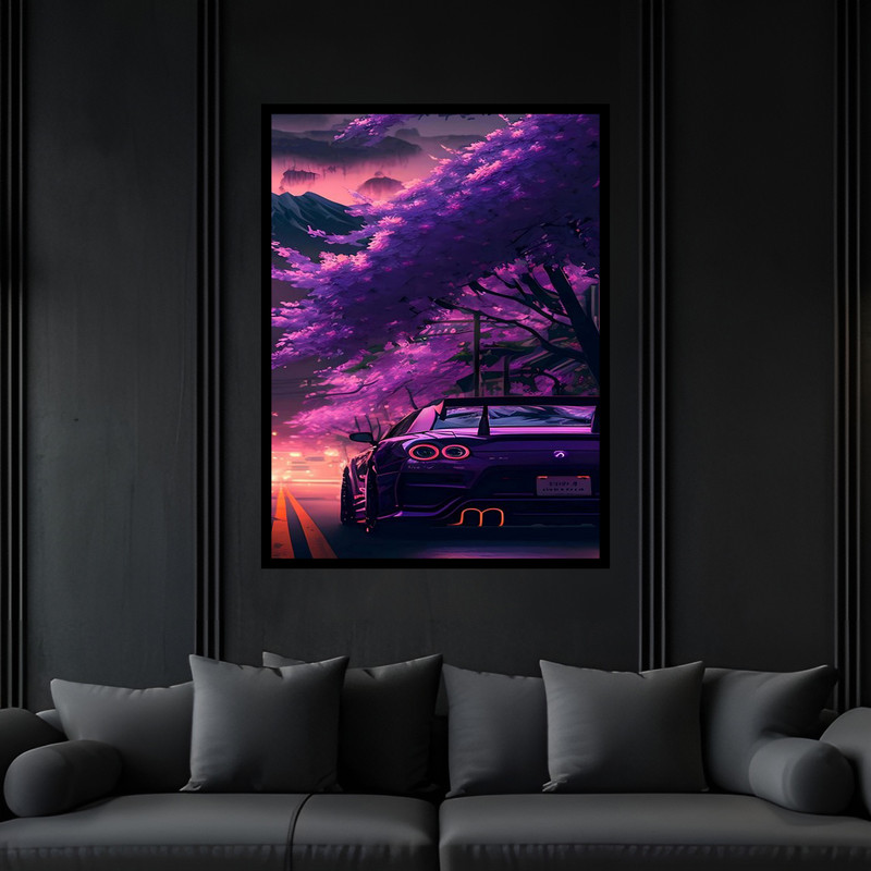 تابلو بکلیت طرح مدرن خودرو و ماشین مسابقه مدل B-bu6516 فریم مشکی