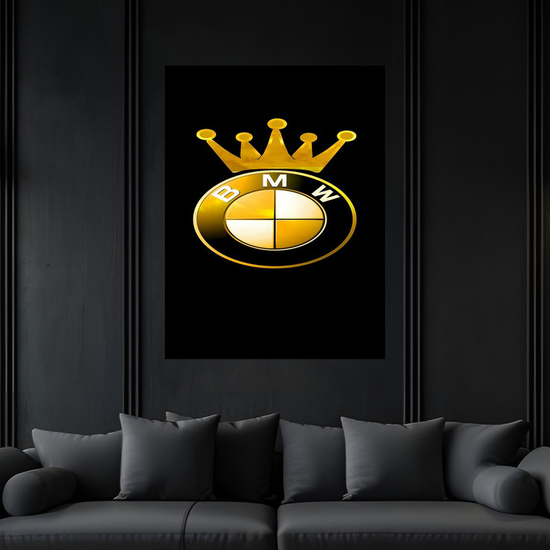 تابلو بکلیت طرح دکوری خودرو و ماشین مسابقه بی ام و  BMW مدل B-bu6528 فریم مشکی