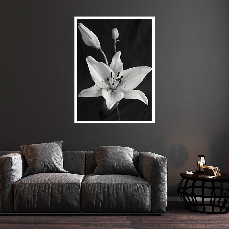 تابلو بکلیت طرح دکوراتیو هنری مدرن و کلاسیک گل مدل W-bu5818 فریم سفید