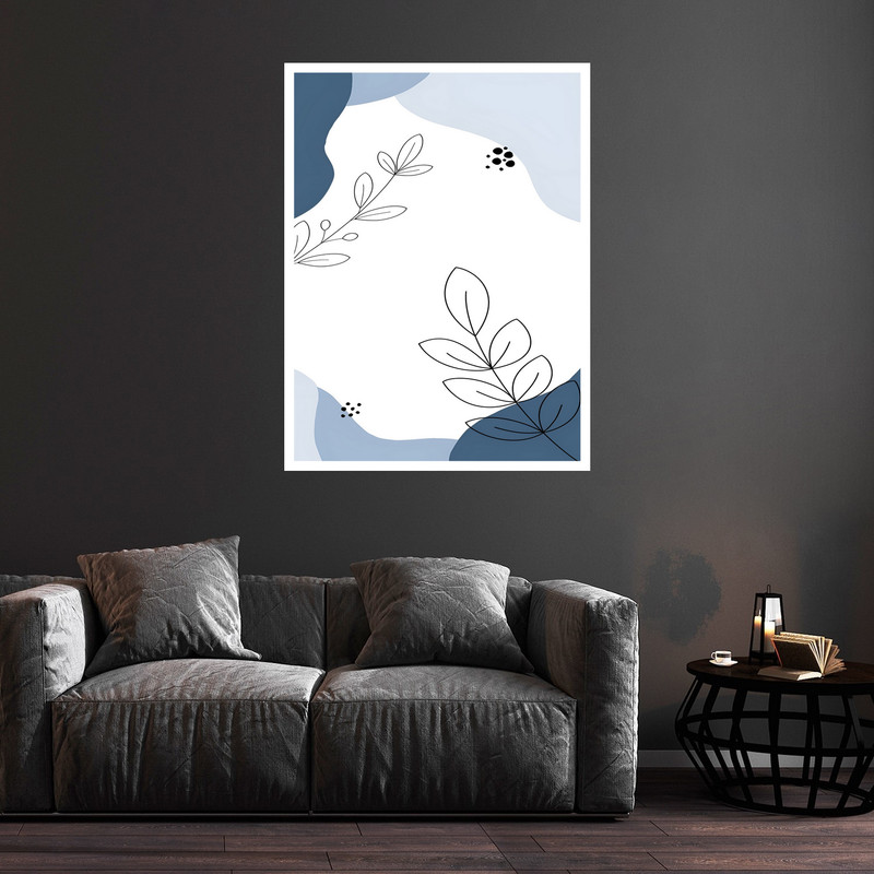 تابلو بکلیت طرح مینیمال هنری و مدرن دکوراتیو گل و گلبرگ  مدل W-bu5798 فریم سفید