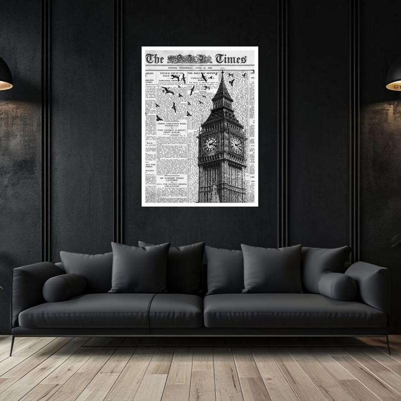 تابلو بکلیت طرح مدرن منظره شهری برج لندن مدل W-bu5458 فریم سفید