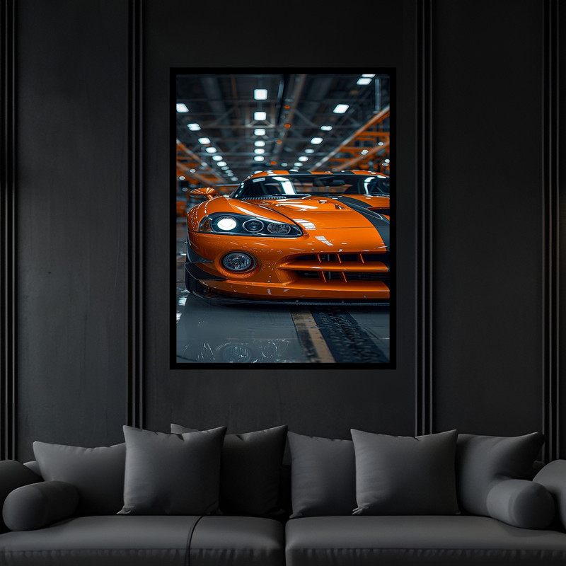 تابلو بکلیت طرح خودرو و ماشین لوکس مسابقه مدل B-bu6779 فریم مشکی