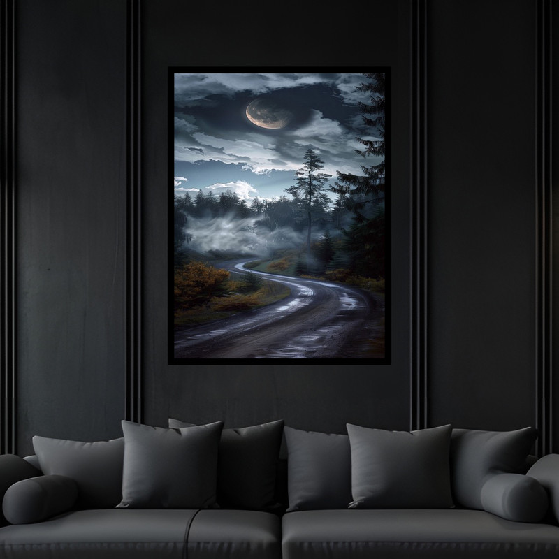 تابلو بکلیت طرح منظره هنری آسمان ابری و بارانی  مدل B-bu6777 فریم مشکی