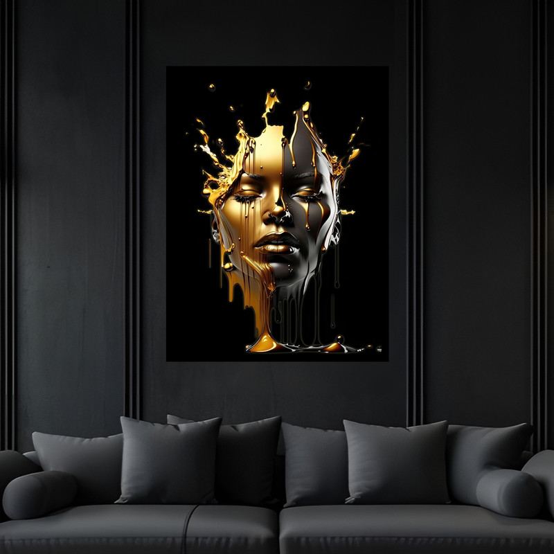 تابلو بکلیت طرح دکوراتیو مدرن ژستیک چهره دخترانه مدل B-bu7186 فریم مشکی