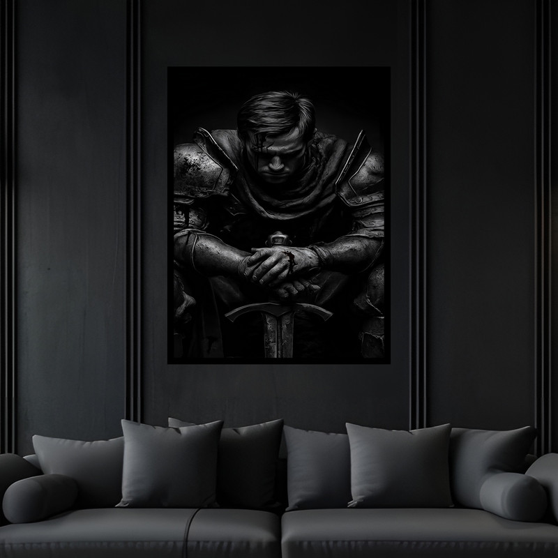 تابلو بکلیت طرح جنگجو وایکینگ ها مدل B-bu7409 فریم مشکی