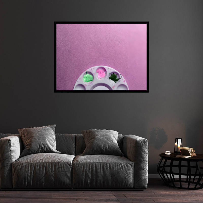 تابلو بکلیت طرح دکوری ابزار و لوازم نقاشی مدل B-bu5875 فریم مشکی