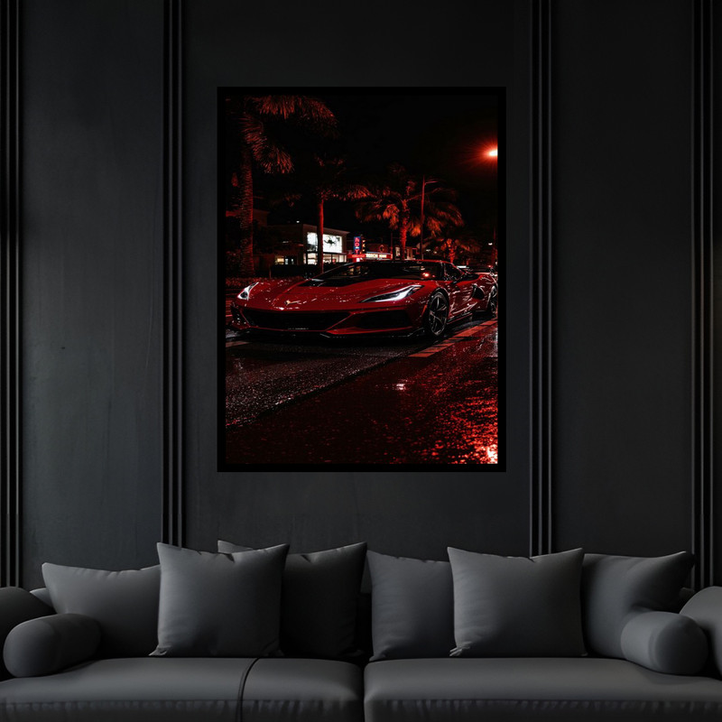 تابلو بکلیت طرح مدرن خودرو و ماشین لوکس مدل B-bu6310 فریم مشکی