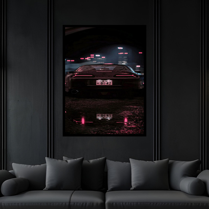 تابلو بکلیت طرح مدرن دکوری خودرو و ماشین مسابقه مدل B-bu6521 فریم مشکی