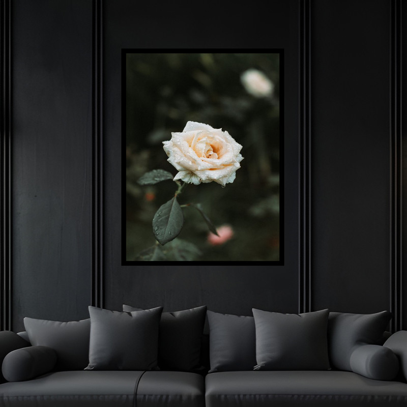 تابلو بکلیت طرح دکوراتیو مدرن شاخه گل مدل B-bu6479 فریم مشکی