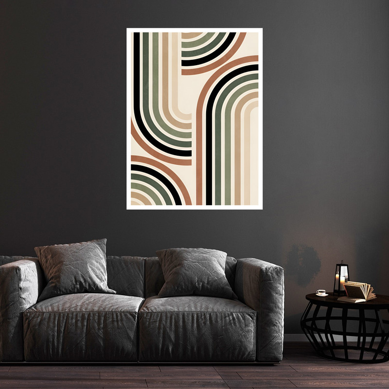 تابلو بکلیت طرح هنری دکوراتیو و مینیمال مدل W-bu5865 فریم سفید