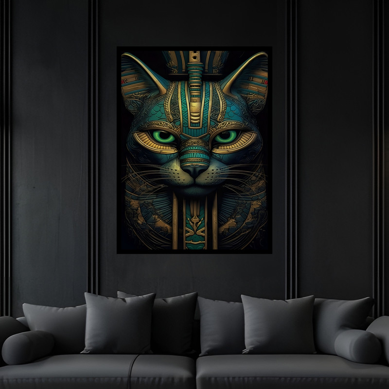 تابلو بکلیت طرح گربه مدل B-bu6987 فریم مشکی